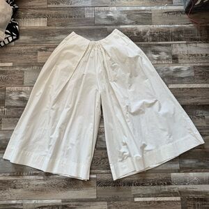 Free People White Wide-Leg Capris